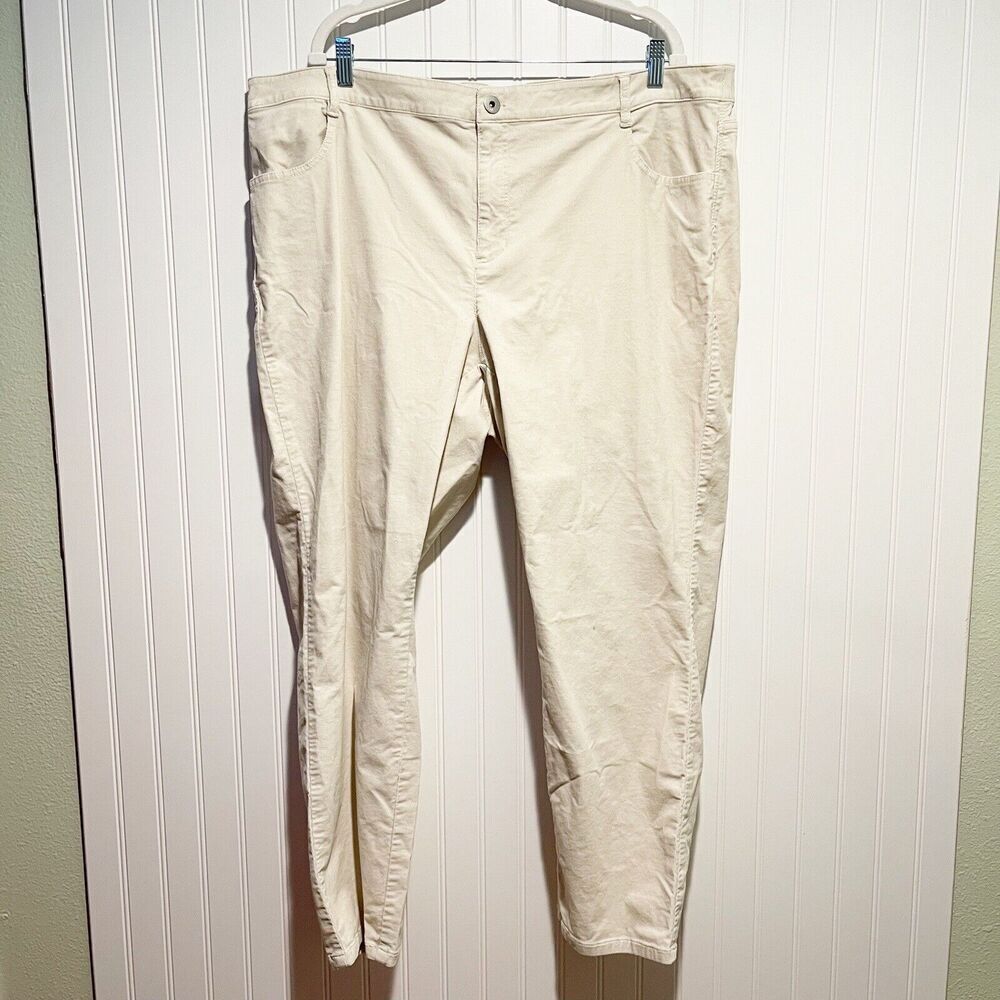 J Jill Cream Corduroy Pull On Pants Plus Size 24